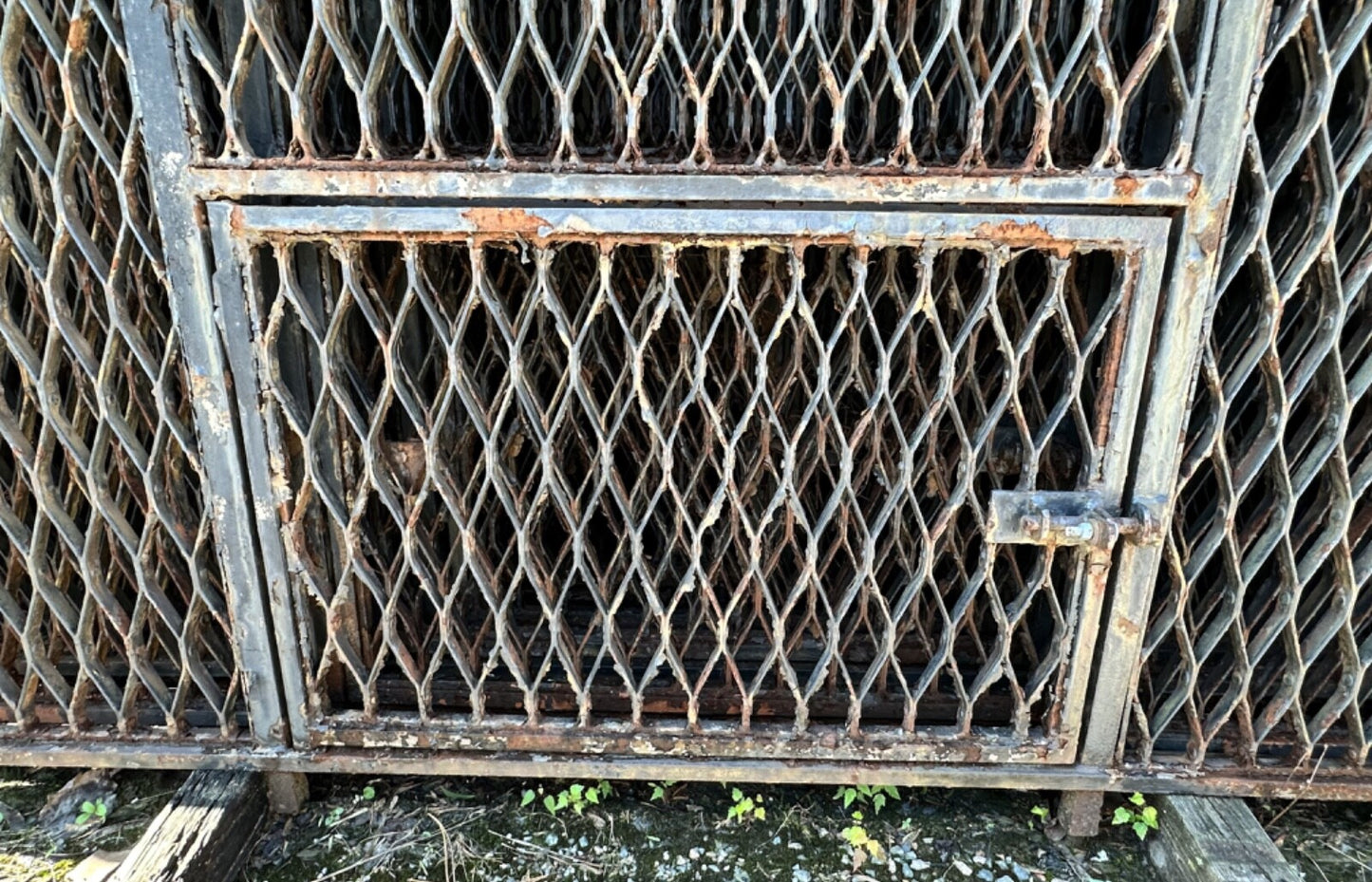 1920s Hand-Riveted Honeycomb Pattern Steel Gate Panels GA20211