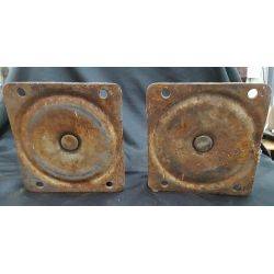 Pair of Very Large Industrial Iron Casters #GA4280