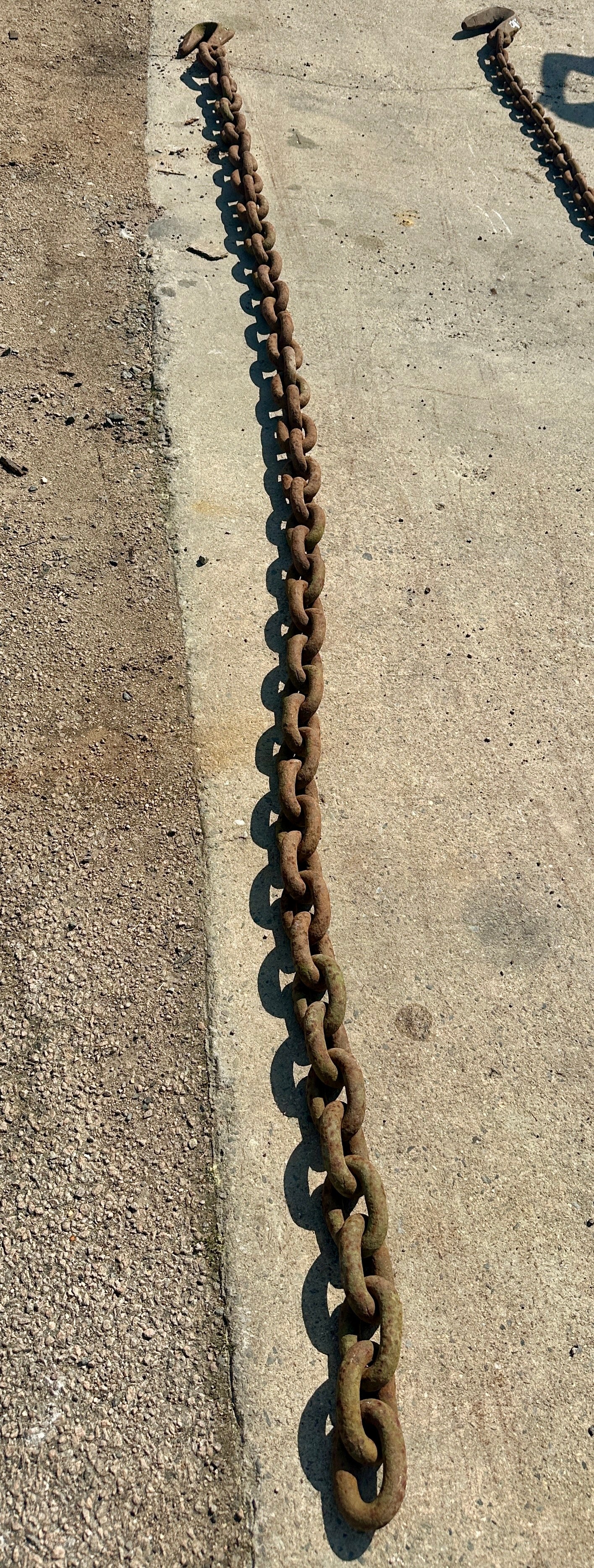 14 Ft of Antique Industrial Steel Chain w/ Cast Iron Clasp GA20920