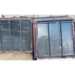 Industrial Factory Steel Casement Window with Chicken Wire Glass #GA1000
