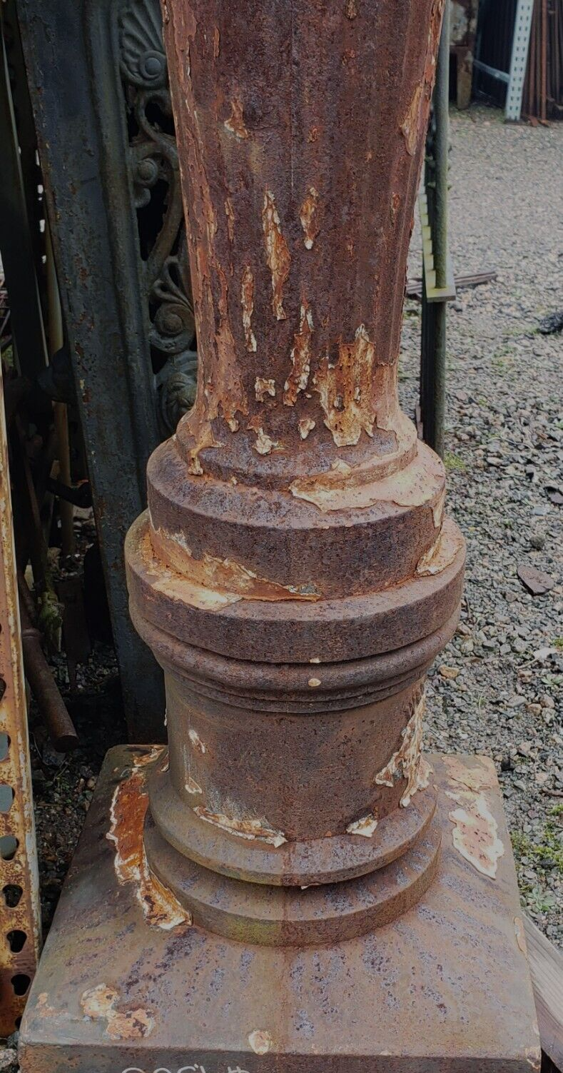 Rare & Ornate Cast Iron Fluted Pedestal 74" x 16" x 14" GA9789