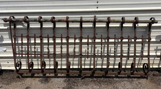 32 Feet of Iron Fence Panels with Pressed Tin Rosettes GA21366