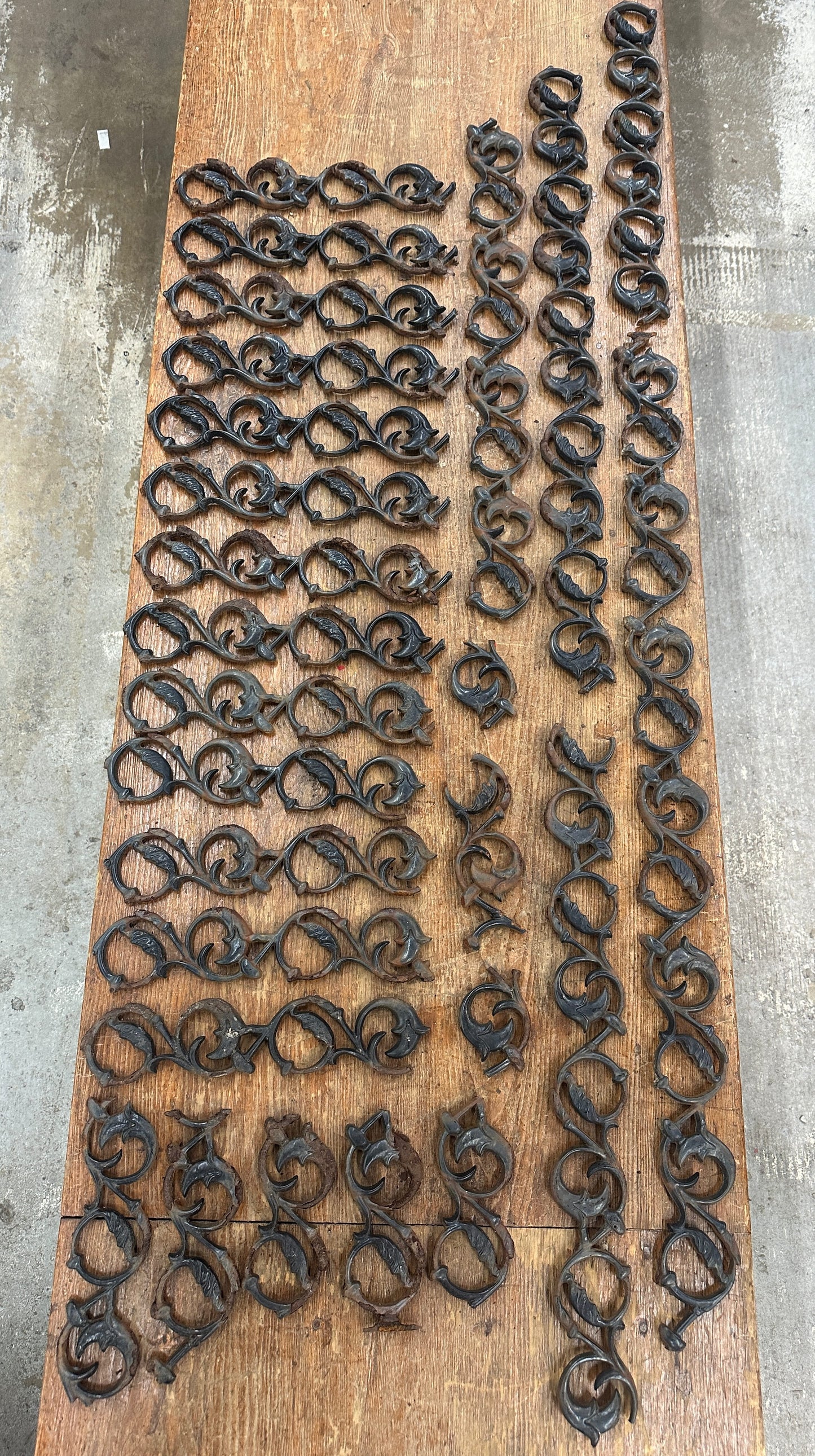Lot of 35 Linear Ft. Ornate Cast Iron Fence Pieces GA20700