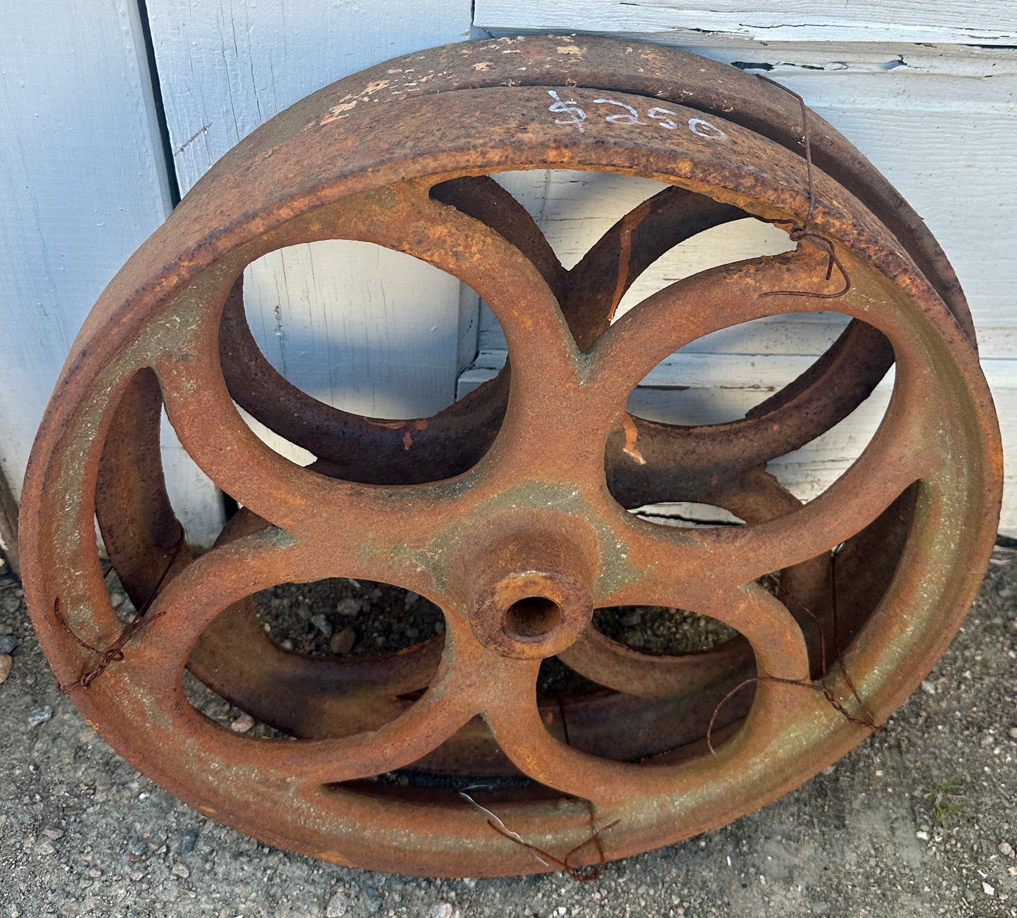 Pair of Industrial Cast Iron Cart Wheels GA20924