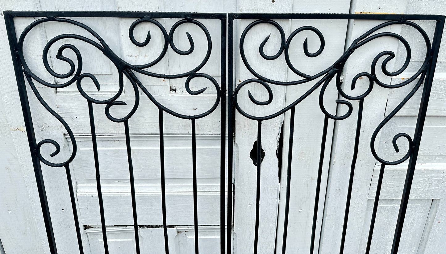 Hand-Wrought Garden Gate Pair w/ Intricate Scrollwork GA20403