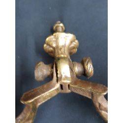 Set of Two Cast Iron Large Ornate Design Hall Tree Double Hooks #GA 12