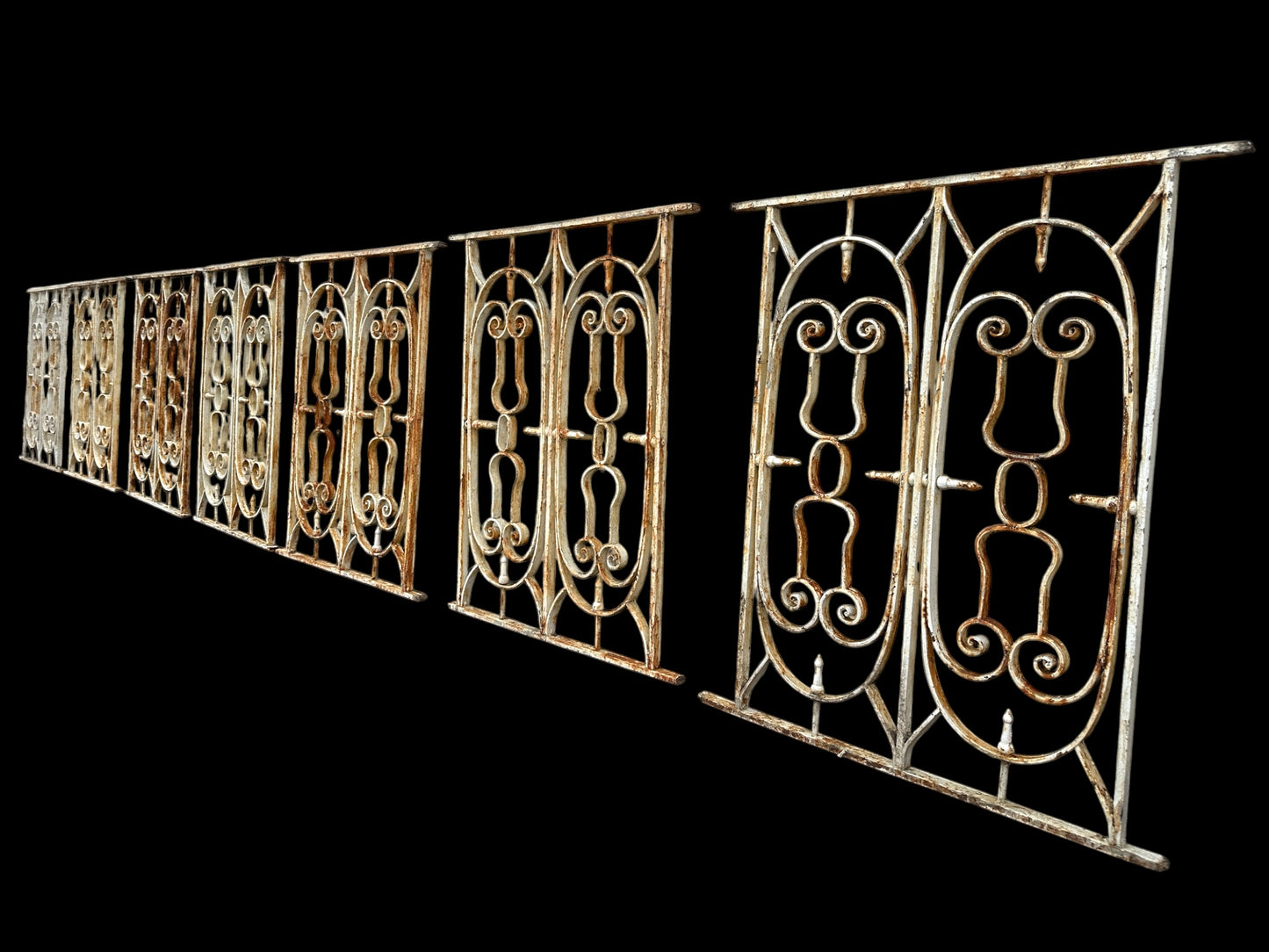 102 Ft of Antique White Garden Gate Fence Panels GA20883