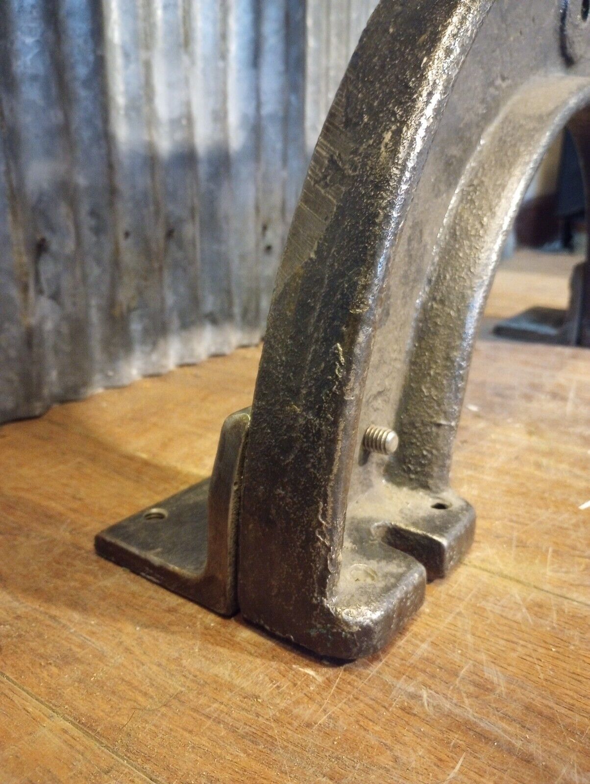 Pair of Art Deco Cast Iron Machine Legs 33 1/2" T x 19 3/4" W