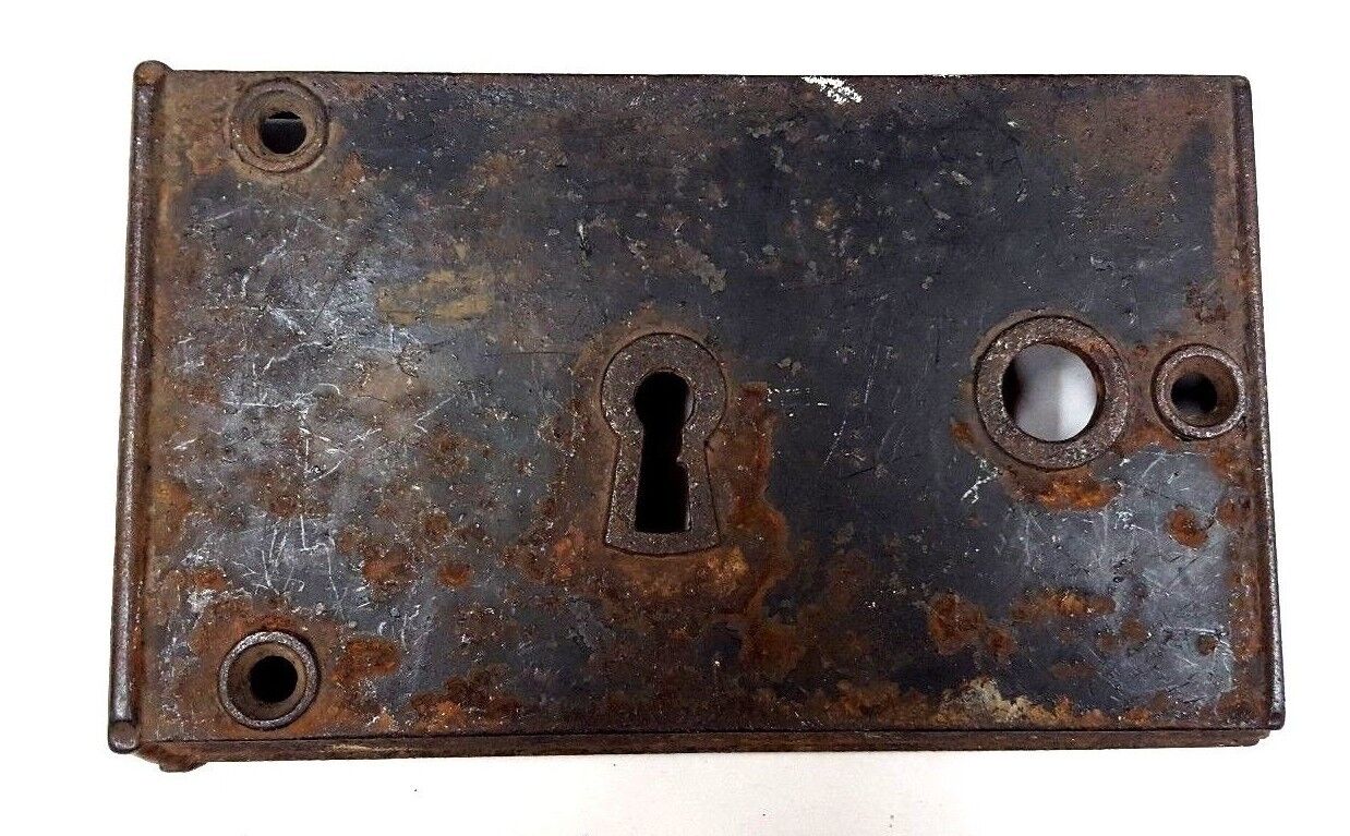 Cast Iron Left Side Rim Lock Box Case Only 7 3/4" x 4 7/8" GS00800