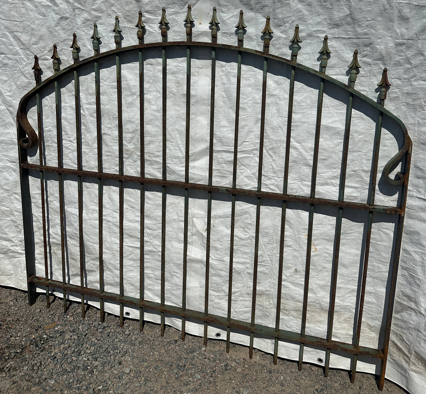 Restored Arch Top Wrought Iron Gates w/ Arrow Finials GA20323