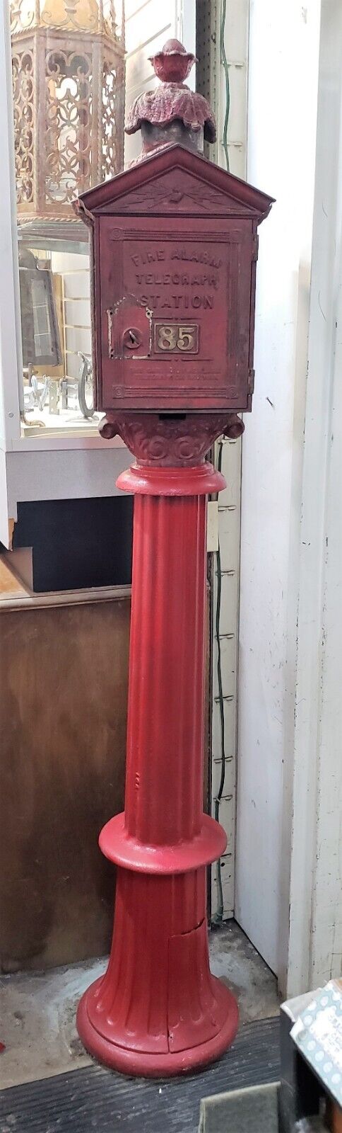 Restored 1800's Gamewell N.Y. Fire Alarm Telegraph Co. Station Box on Pole