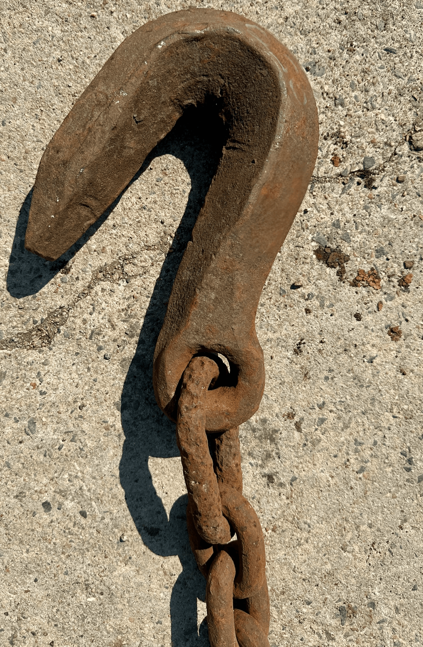 15 Ft of Antique Industrial Steel Chain w/ Cast Iron Clasp
