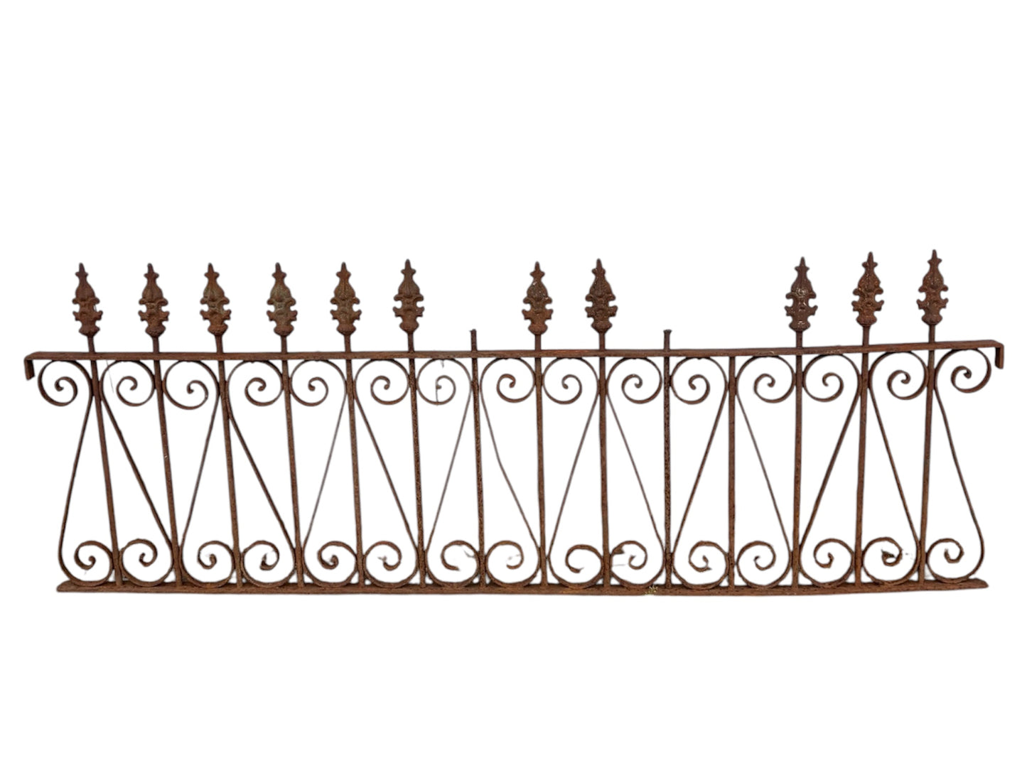 35 Ft of Antique Wrought Iron Fencing w/ scrollwork GA21066
