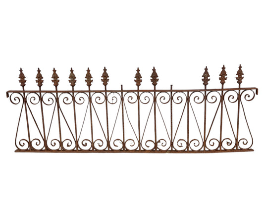 35 Ft of Antique Wrought Iron Fencing w/ scrollwork GA21066