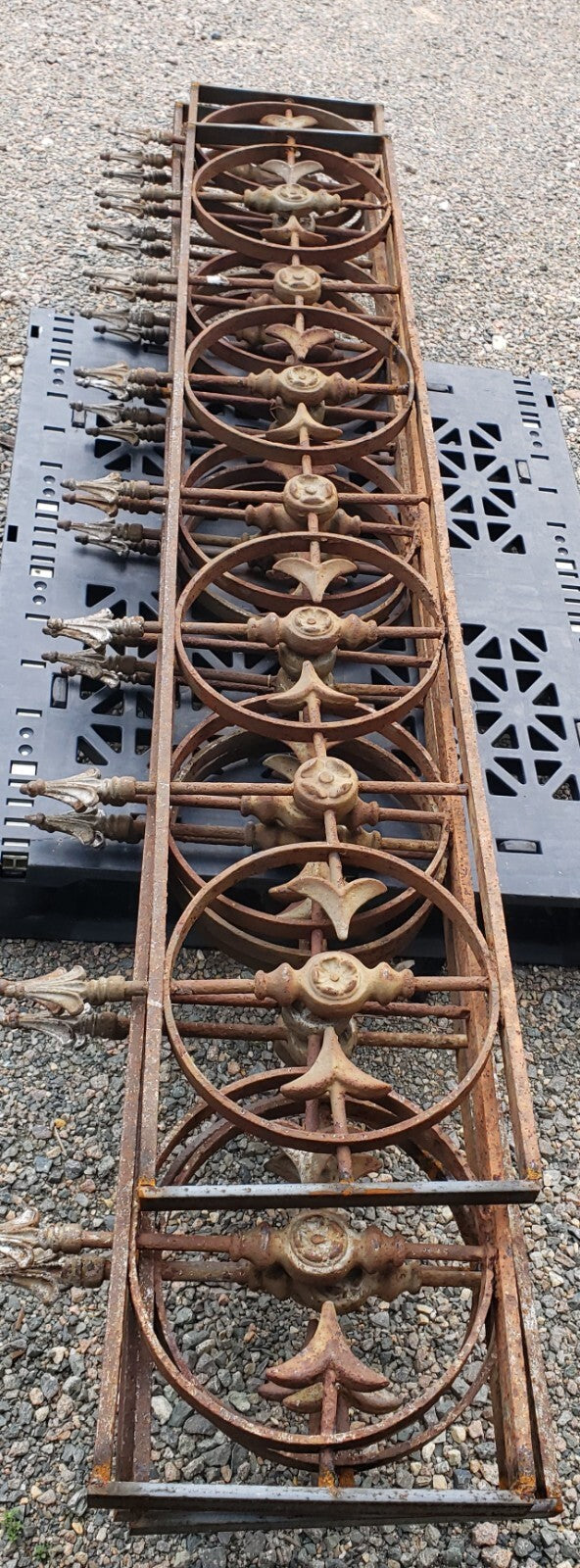 Restored Roofwalk Widow's Walk Ornate 4 Panel Iron Set 19' + Sq Feet GS00374