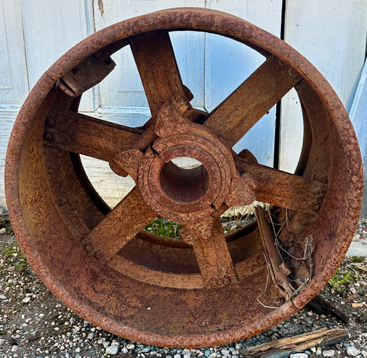 Antique Industrial Salvaged Cast Iron Wheel GA20896