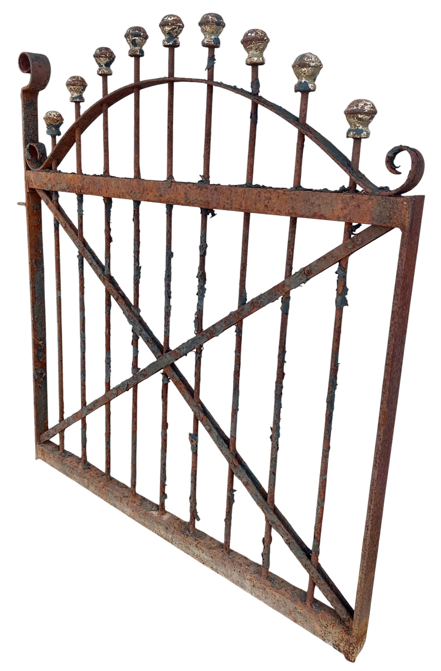 Antique Wrought Iron Garden Gate w/ Cross-Hatch Design - 35" W x 40" T - GA20971
