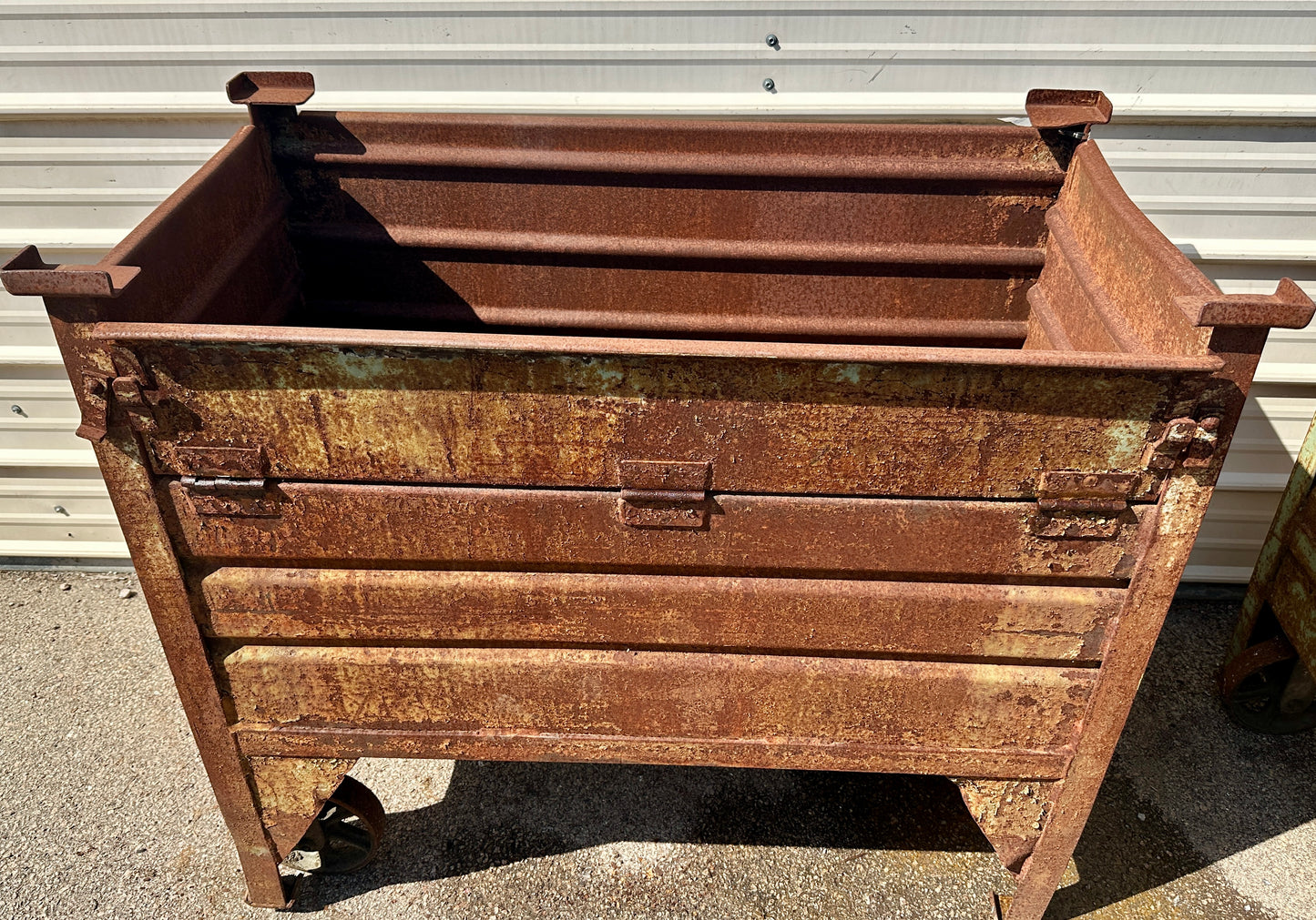 Vintage Industrial Steel Rolling Scrap Bin GA20959