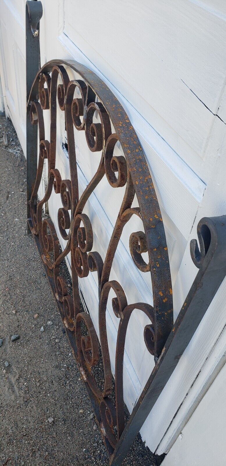 Ornate Art Nouveau Arched Top Wrought Iron Gate 36 3/4" W x 34" T GS00104
