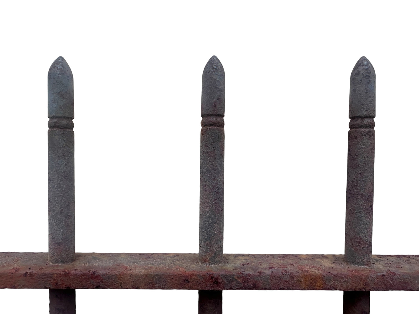 31' Ft of Antique Iron Picket Fencing w/ Lead Ornamental Knuckles GA21057