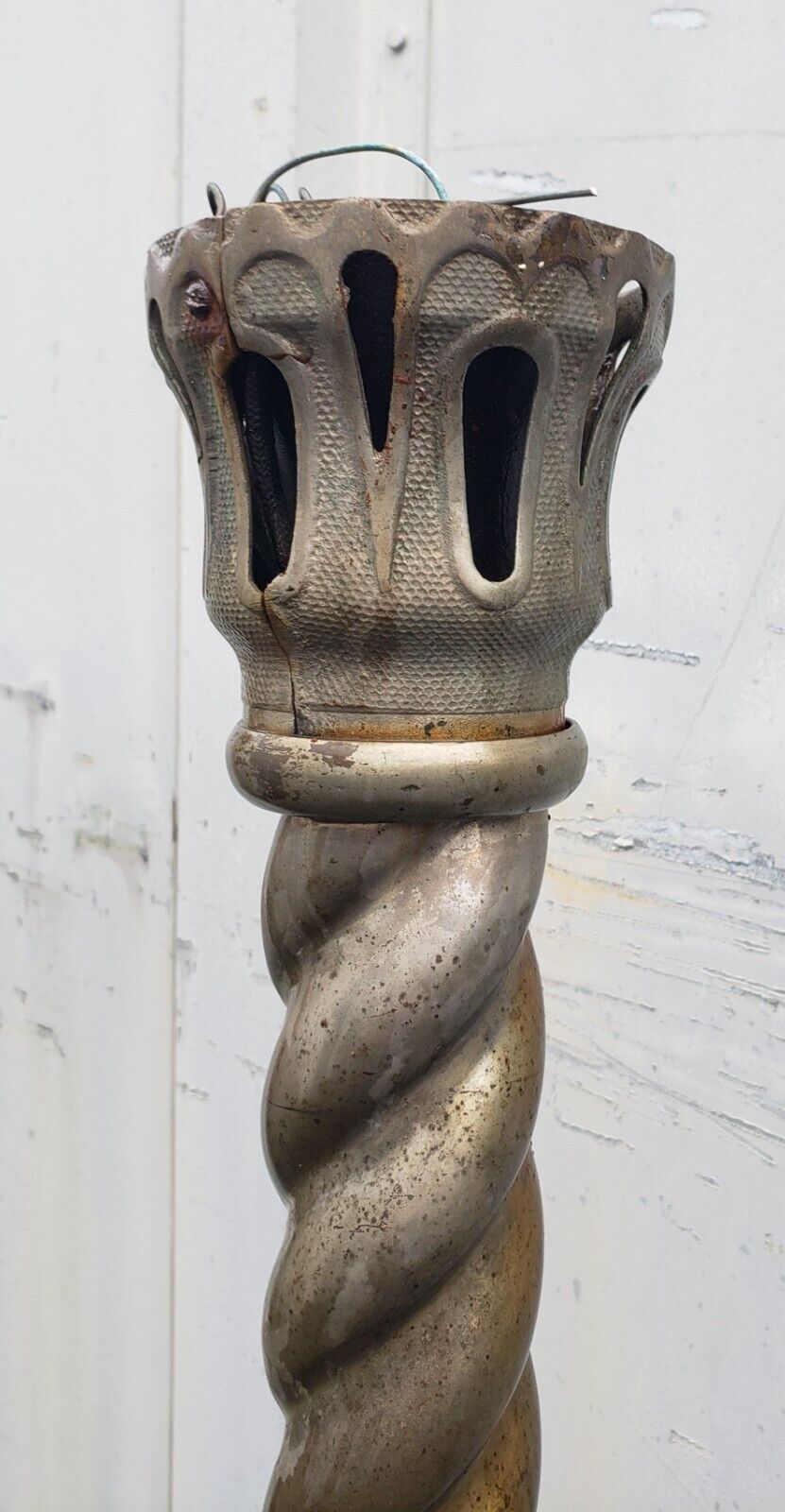 Pair of Ornate Art Deco Cast Iron & Metal Lamp Posts 78 1/2" x 12" GA9790