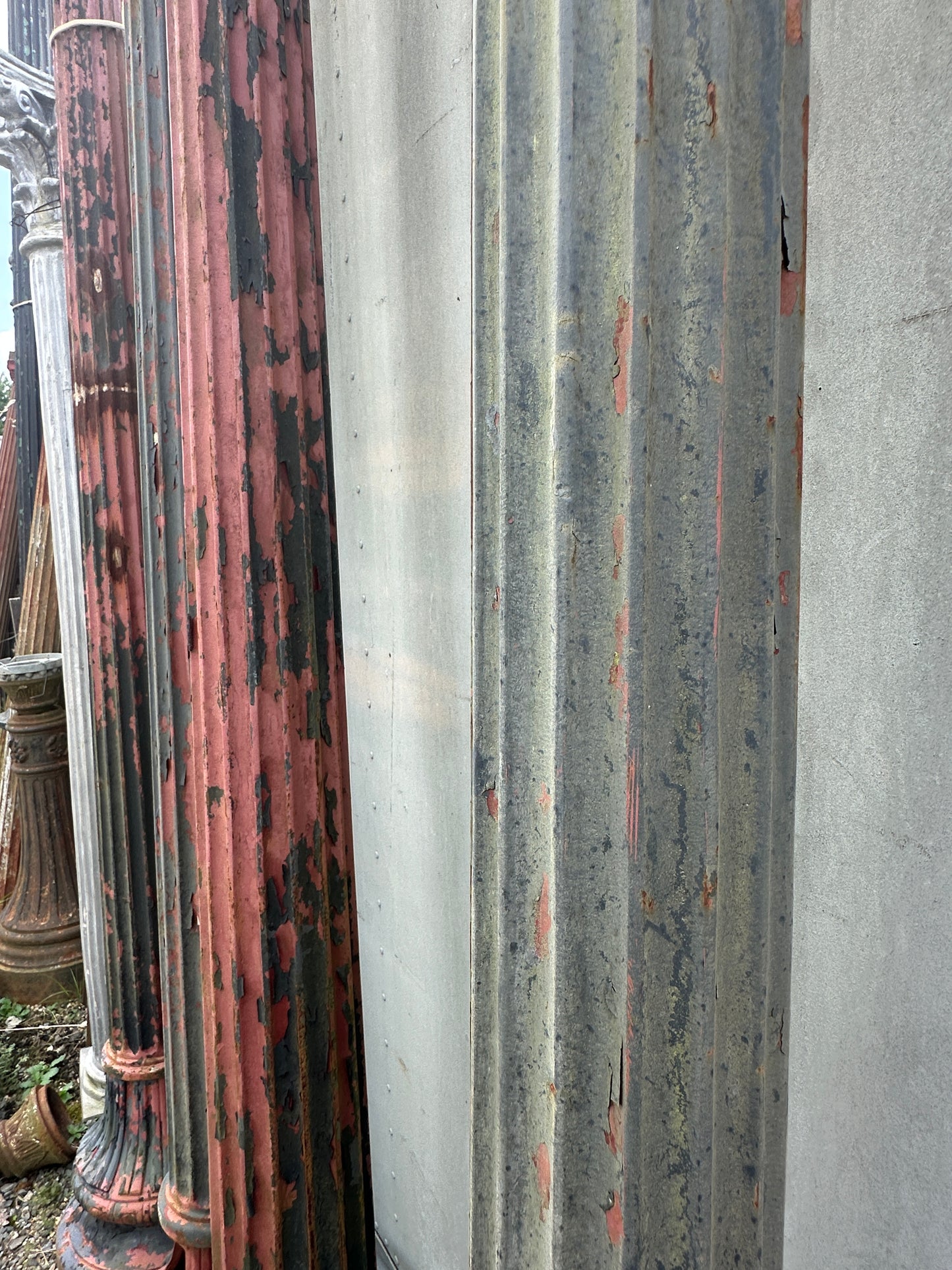 10 Ft Cast Iron Fluted Street Lamp Posts GA20290 - 3 Available!