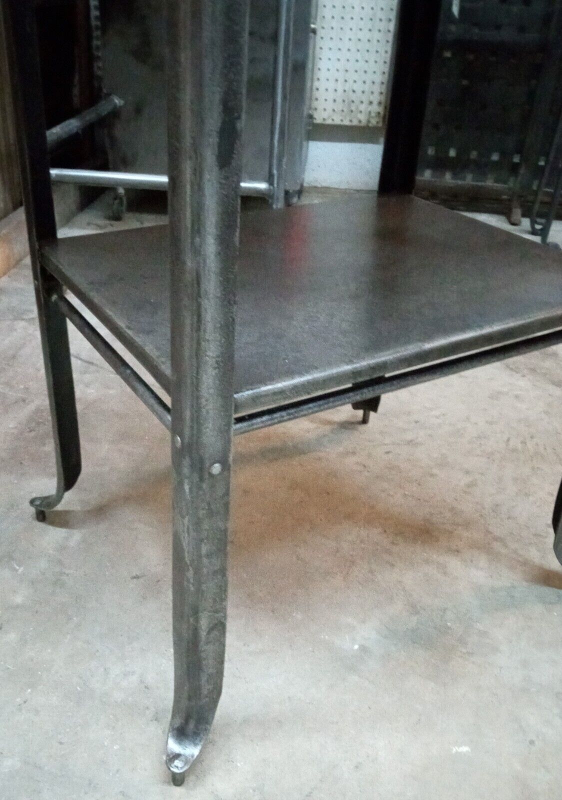 1920's Steel Medical Cabinet with White Vitrolite Glass Top on Wheels GA9361