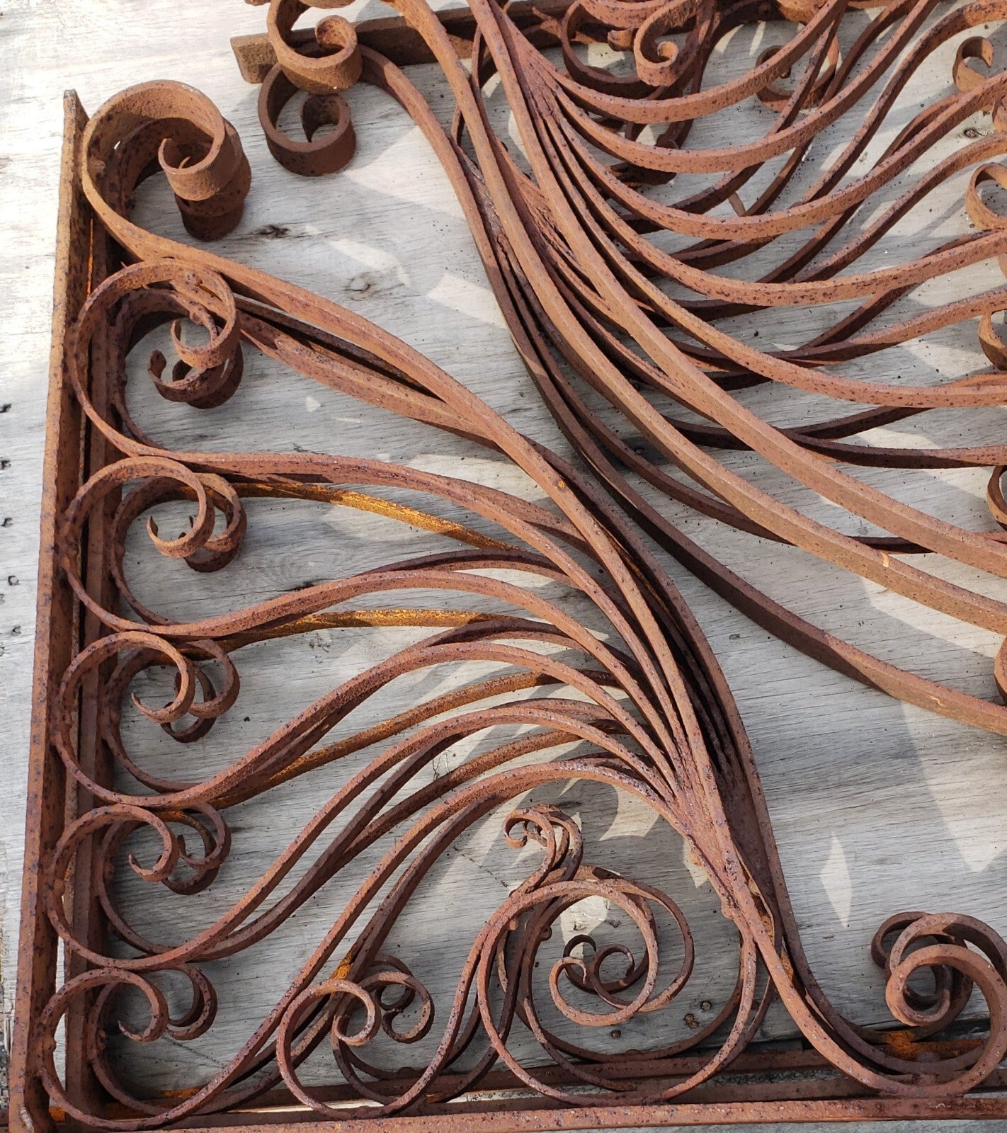 Pair of 35" x 35" Ornate Victorian Iron Corbel Pediment Brackets GS00373