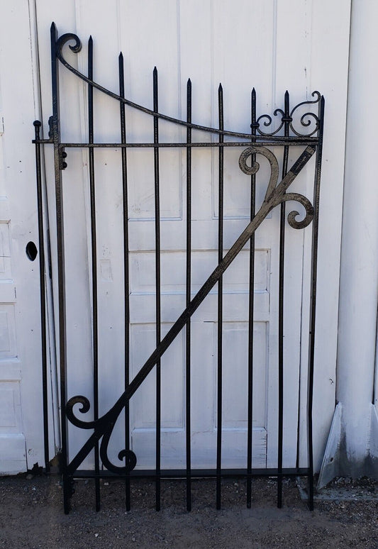1900's Restored Top Slant Wrought Iron Gate 39" W x 68 1/2" T GS00110