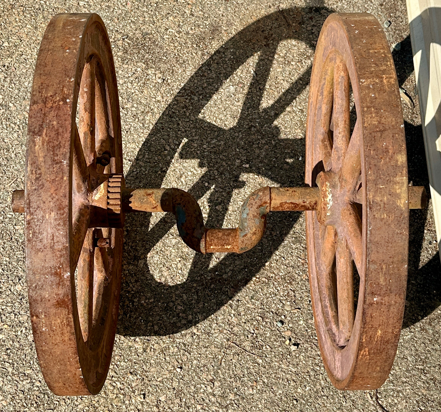 Pair of Industrial Salvage Hit & Miss Machine Wheels GA20916