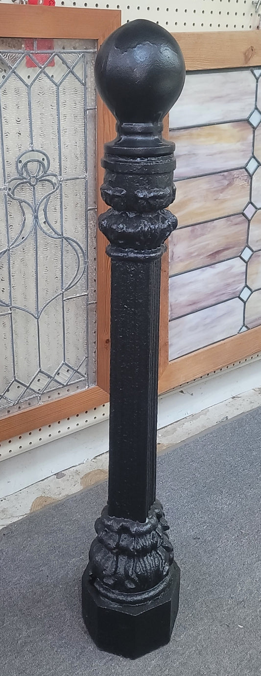 Restored Cast Iron Newel Post w/ Ball Top Finial 42 1/2" Tall GS00926