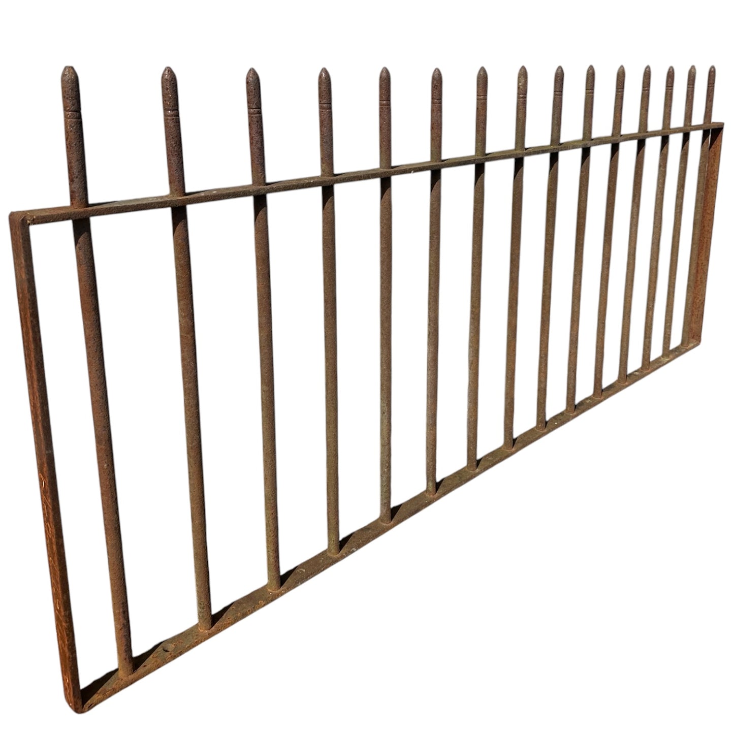 Antique Wrought Iron Picketed Garden Gate - 72" W x 32.5" T - GA20984