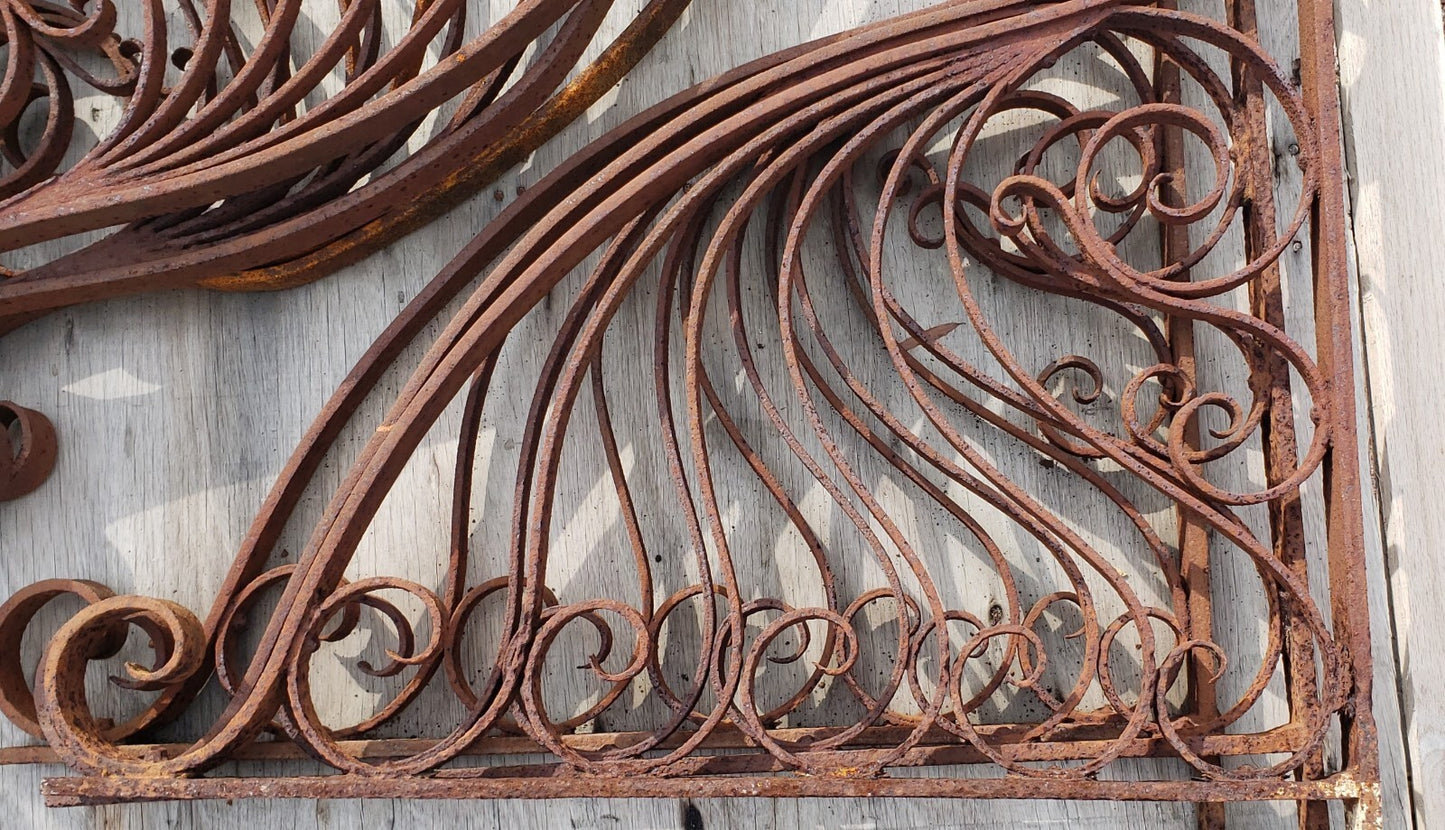 Pair of 35" x 35" Ornate Victorian Iron Corbel Pediment Brackets GS00373