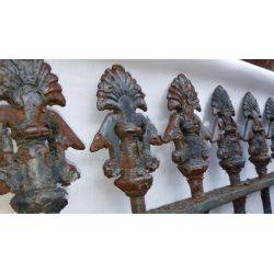 Ornate Tall Wrought Iron Gate Fence Panel With Top Finials #GA110