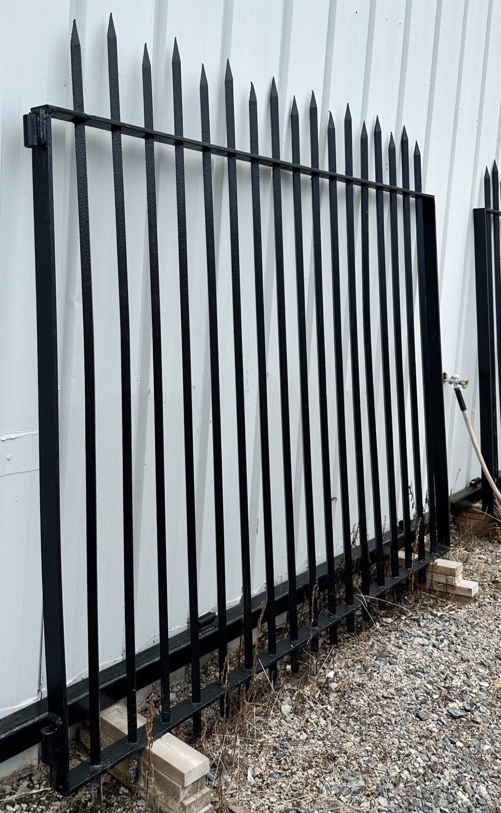 Painted Iron Driveway Gate Pair w/ Spear Top Finials GA20155
