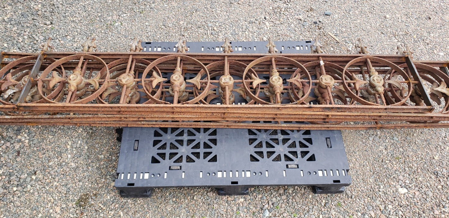 Restored Roofwalk Widow's Walk Ornate 4 Panel Iron Set 19' + Sq Feet GS00374
