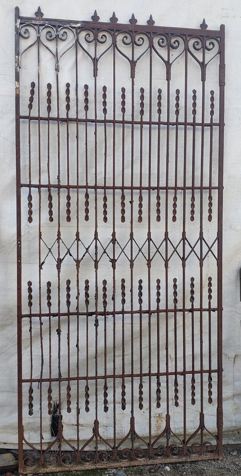 Ornate Tall Wrought Iron Gate 38 3/8" Wide by 82" Tall GA9602