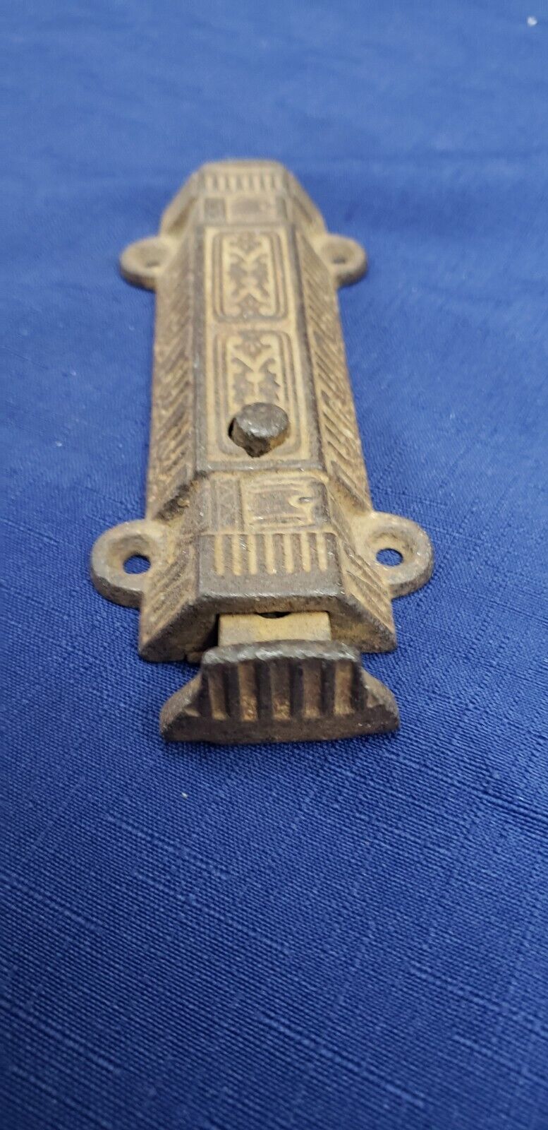 Cast Iron Victorian Eastlake French Door Bolt Lock 6" x 2 1/2" GS00397
