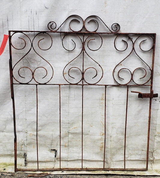 Wrought Iron Gate Panel with Heart Shaped Scrolls 36 1/4" W x 40 1/2" T GA9532