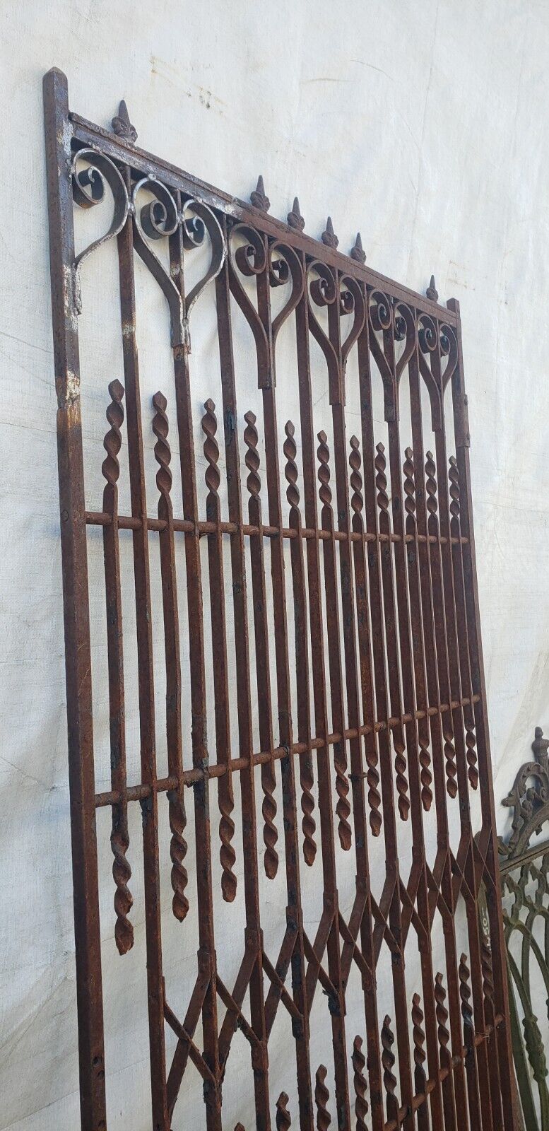 Ornate Tall Wrought Iron Gate 38 3/8" Wide by 82" Tall GA9602