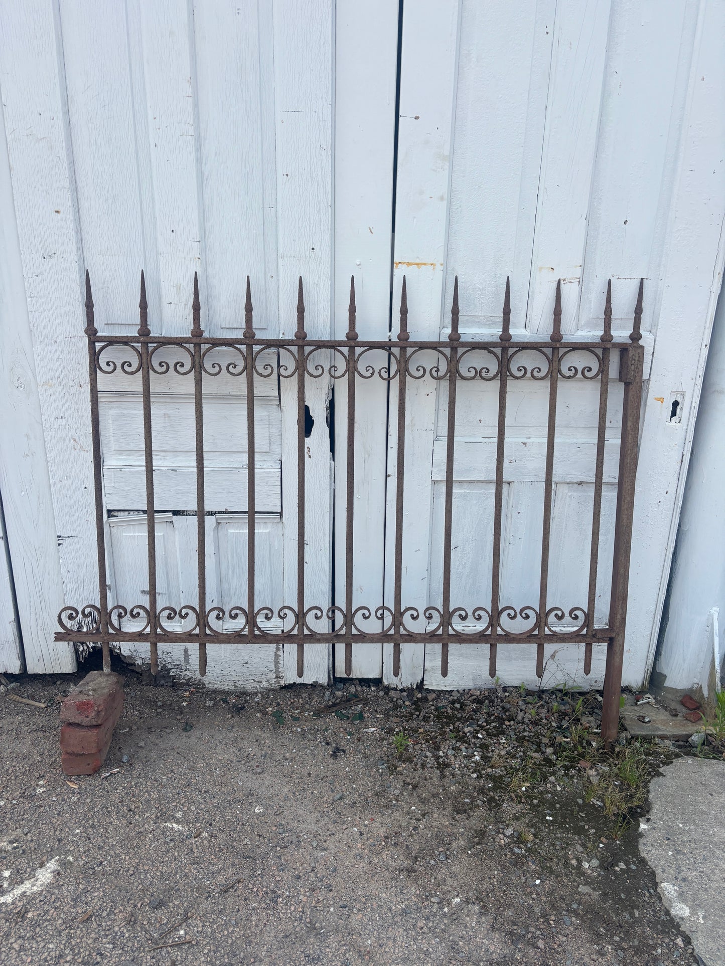 8.9 Feet of Antique Wrought Iron Fence Panels GA21200