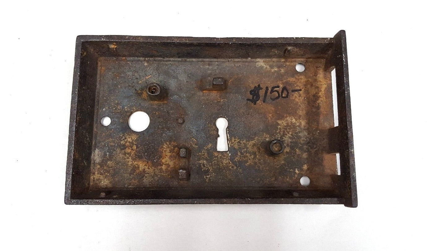 Authentic Antique Rim Lock - No Key