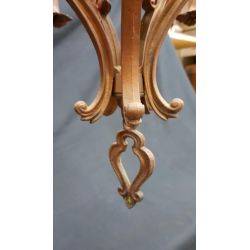 Unique Tulip Design Multi Colored Cast Iron 5 Light Chandelier #GA74