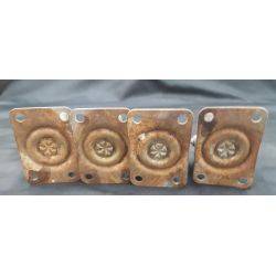 Set of 4 Steel Wheel Casters with 1.5" Resin Wheels #GA4261