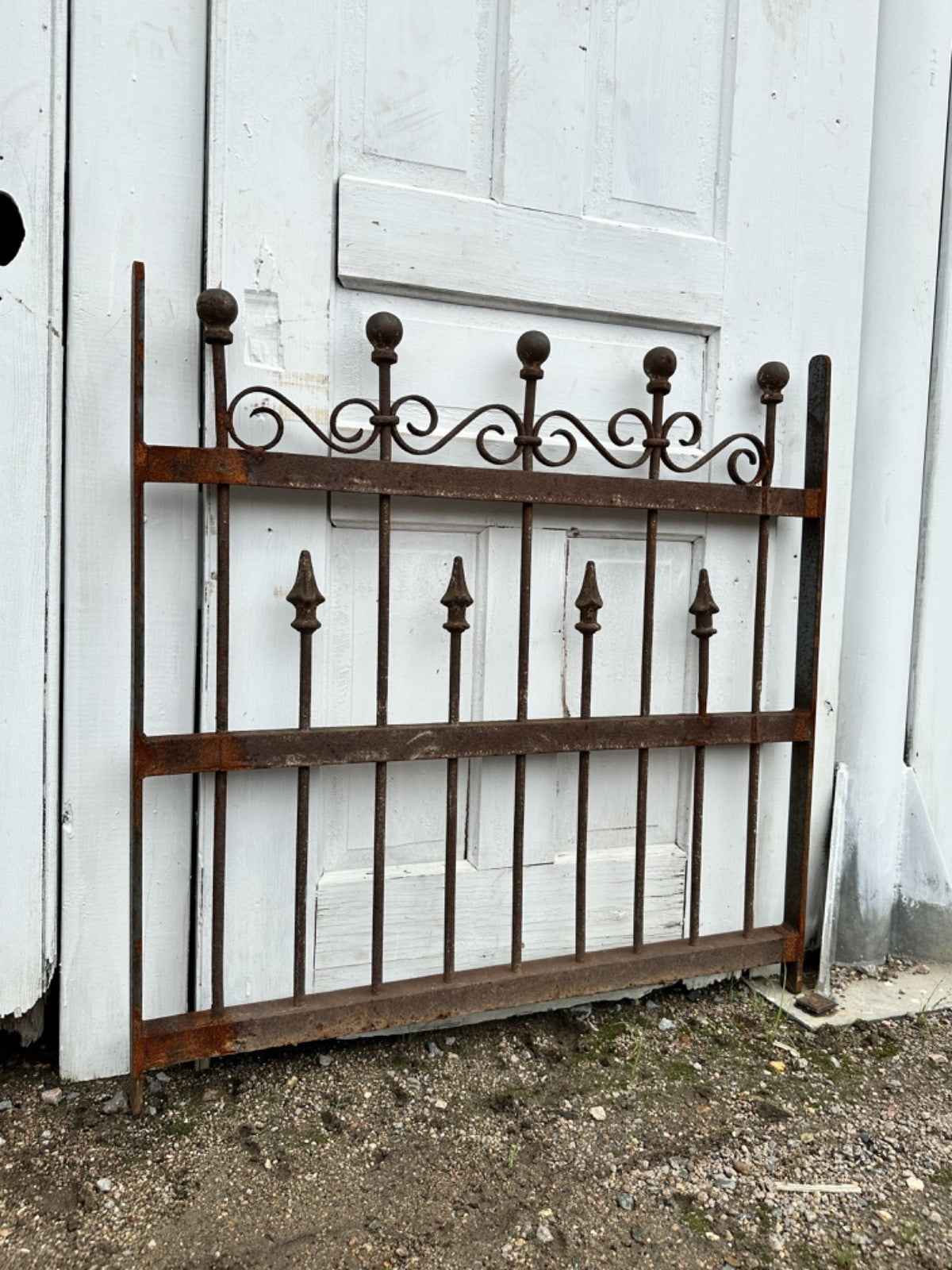 Antique Iron Garden Gate w/ Ball Finials GA20258