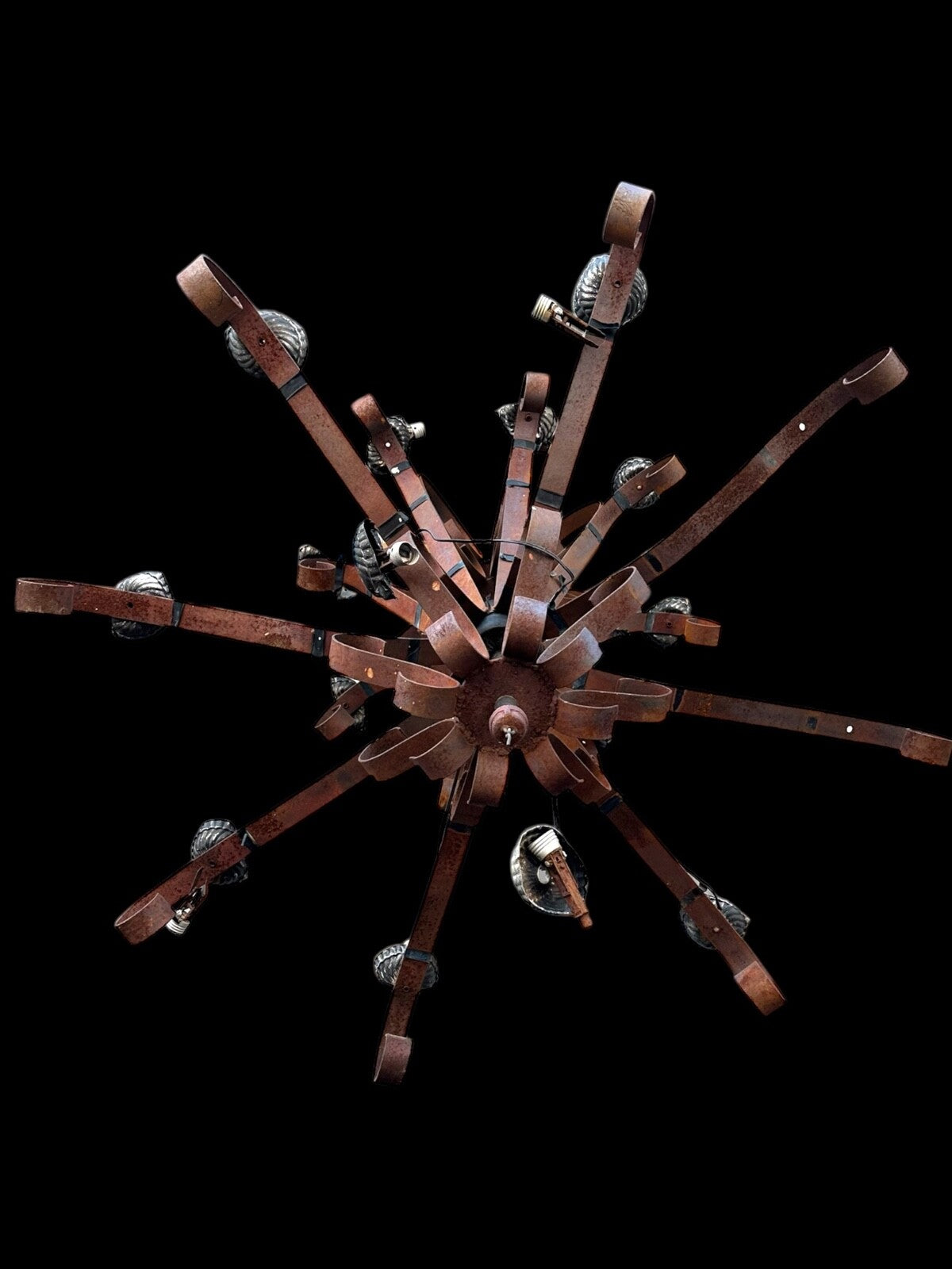 Rustic Iron Scrolled 16-Light Outdoor Chandelier GA20104
