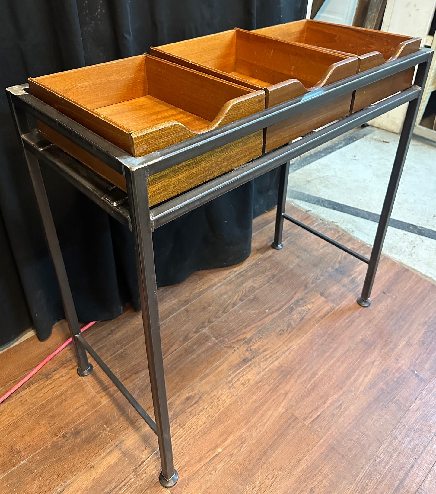 Custom Steel Display Table w/ Wooden Trays GA20810