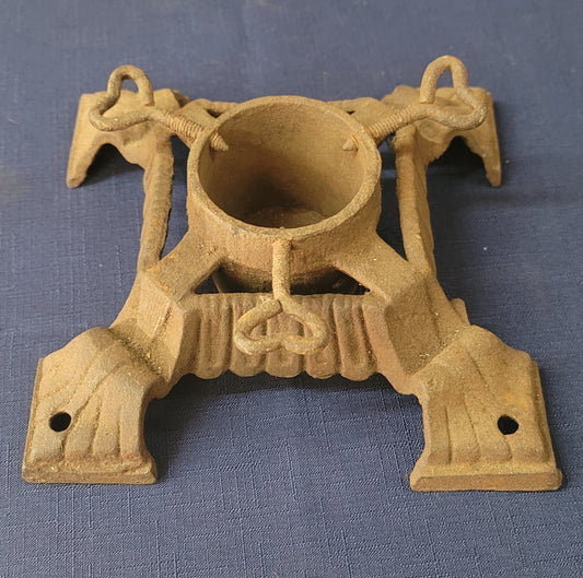 Vintage Art Deco Cast Iron Christmas Tree Stand 7 1/2" Square GS00917