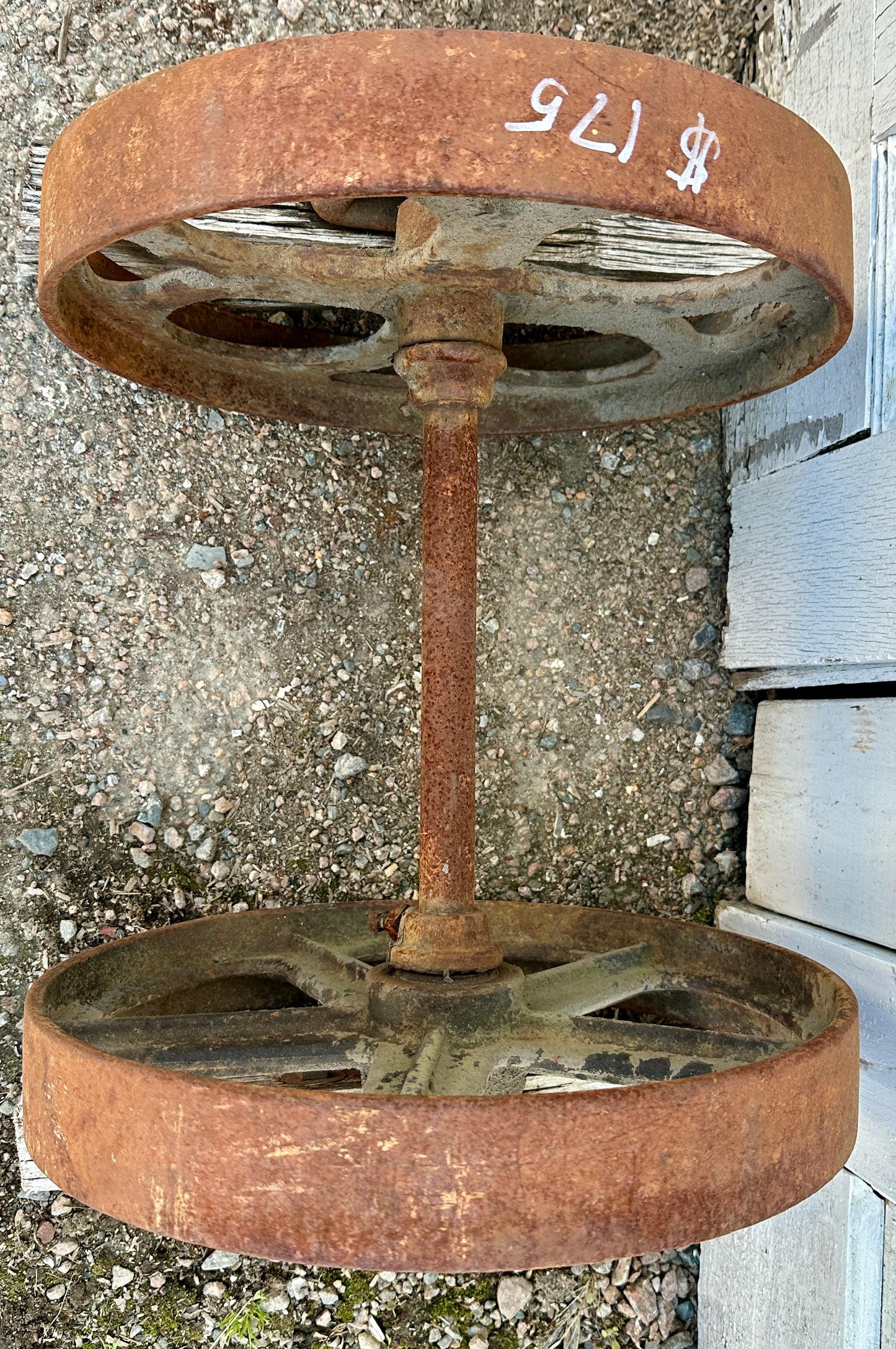 Pair of Industrial Cast Iron Cart Wheels GA20943