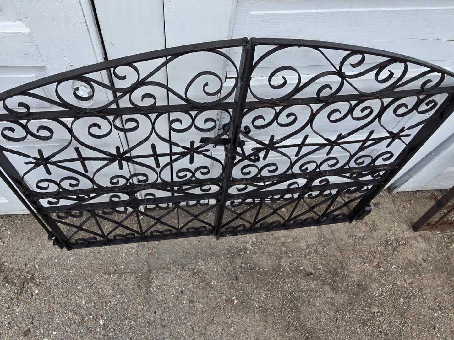 Pair of Arched Antique Iron Garden Gates w/ Latch GAM0459